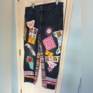 NYDJ Colorful Embroidered Straight Leg Jeans